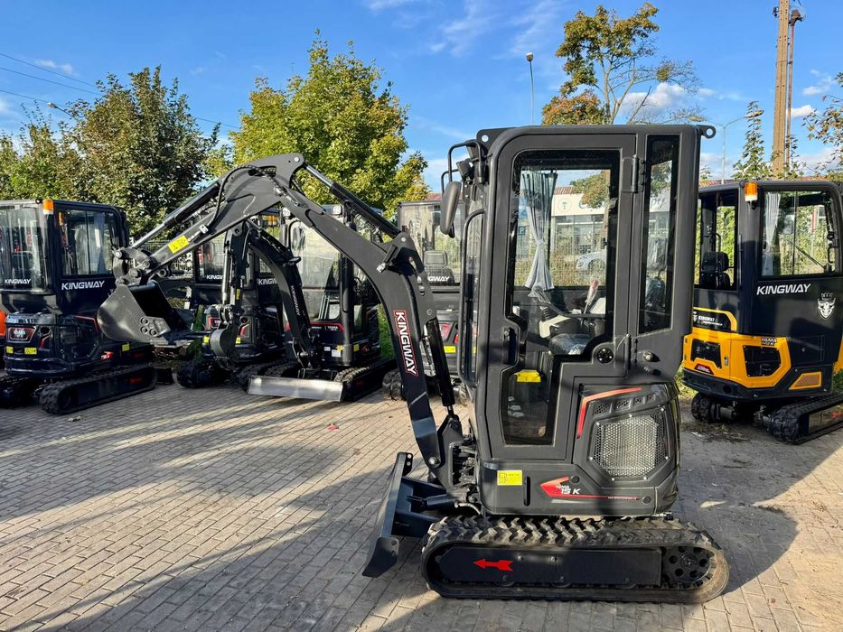 Minikoparka Kingway S15k 1500kg Kabina 3 Łyżki 3 CYLINDRY 3-CIE WYJ.
