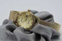Złoty zegarek damski 14k z BRYLANTAMI 0.25ct Geneve lwd078ydyz&lbw003