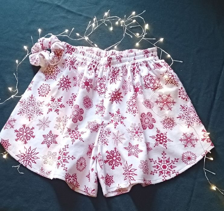 Шорти з фланелі з новорічним принтом