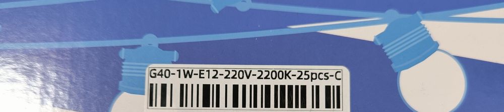 Лампа G40 E12 1w для гірлянди та декоративного освітлення 4шт