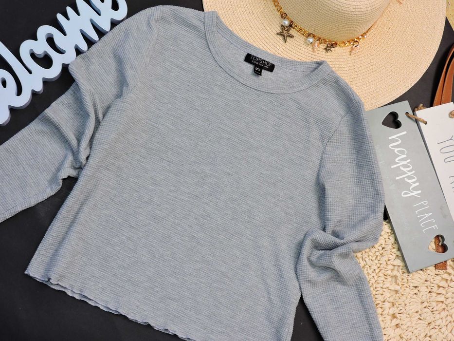 TopShop Szary top bawełna S