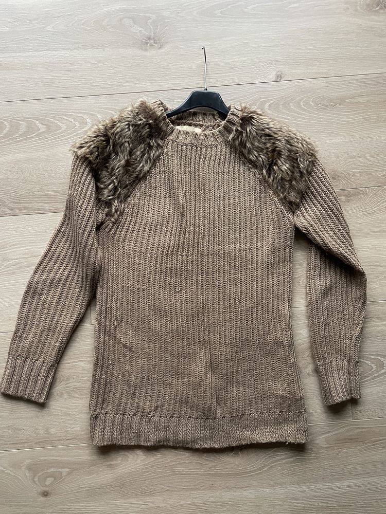 Sweter z zary rozmiar 36 kolor beżowy
