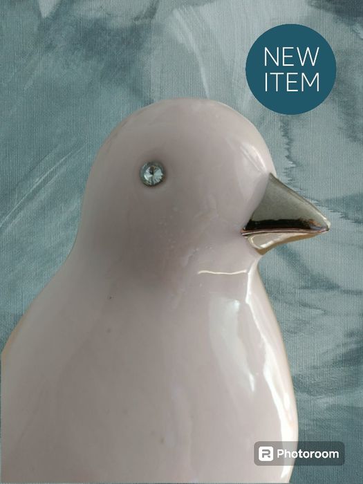Home&You figurki ptak ptaszki ceramika 9 sztuk róż biel szarość