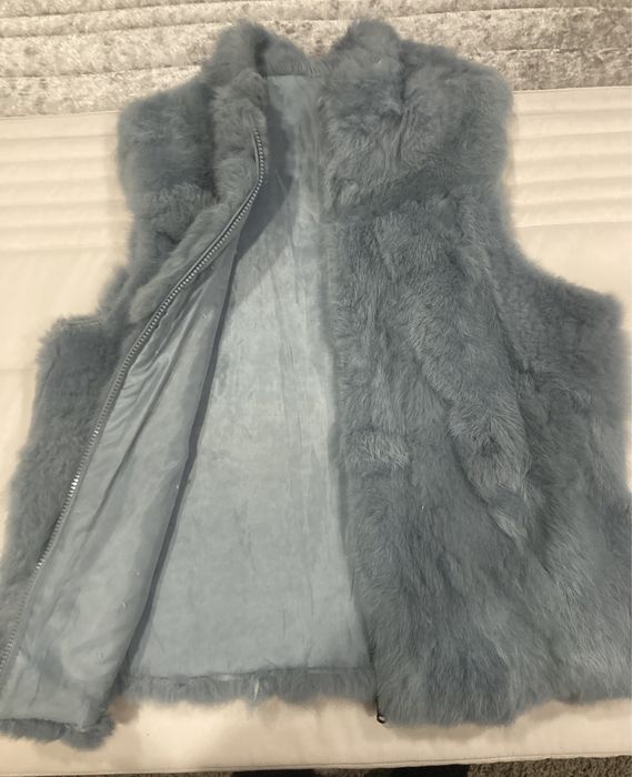 Colete pêlo azul bebé