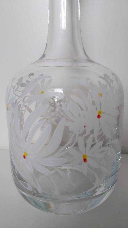 Do kolekcji Stara malowana karafka kwiaty 30 cm butelka wazon