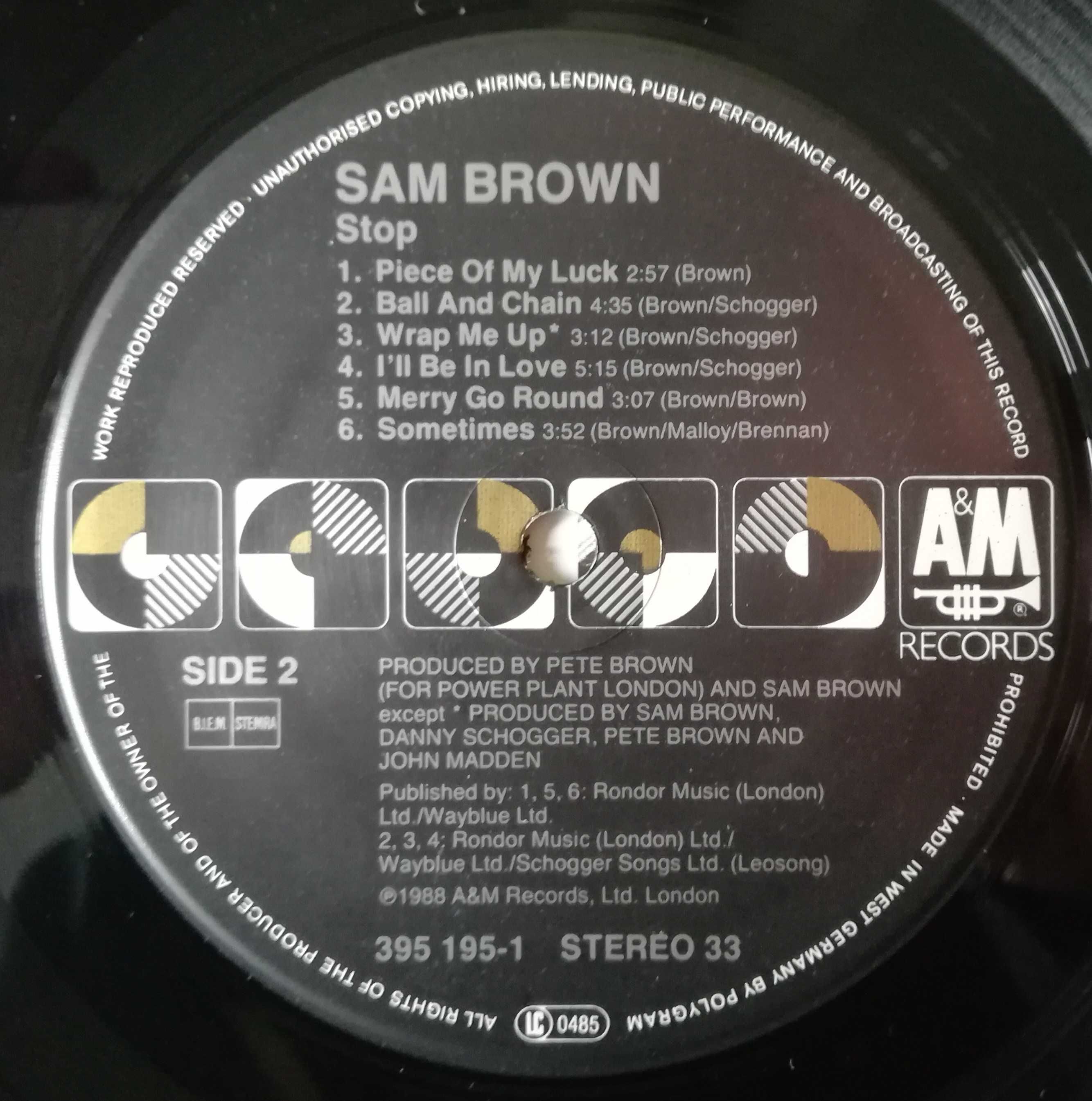 Sam Brown - Stop - płyta winylowa