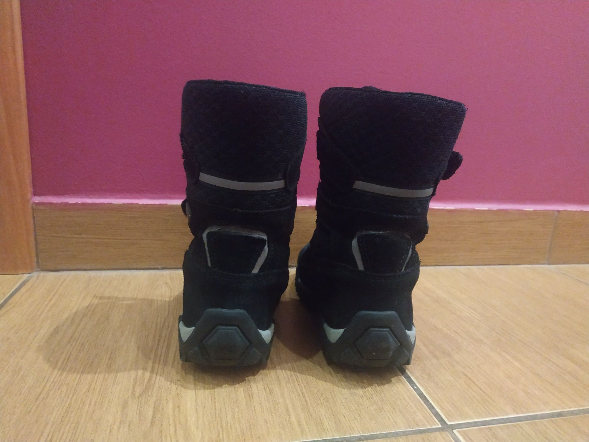 Buty zimowe kozaki  trapery Bartek 29 - wysokie na 3 rzepy