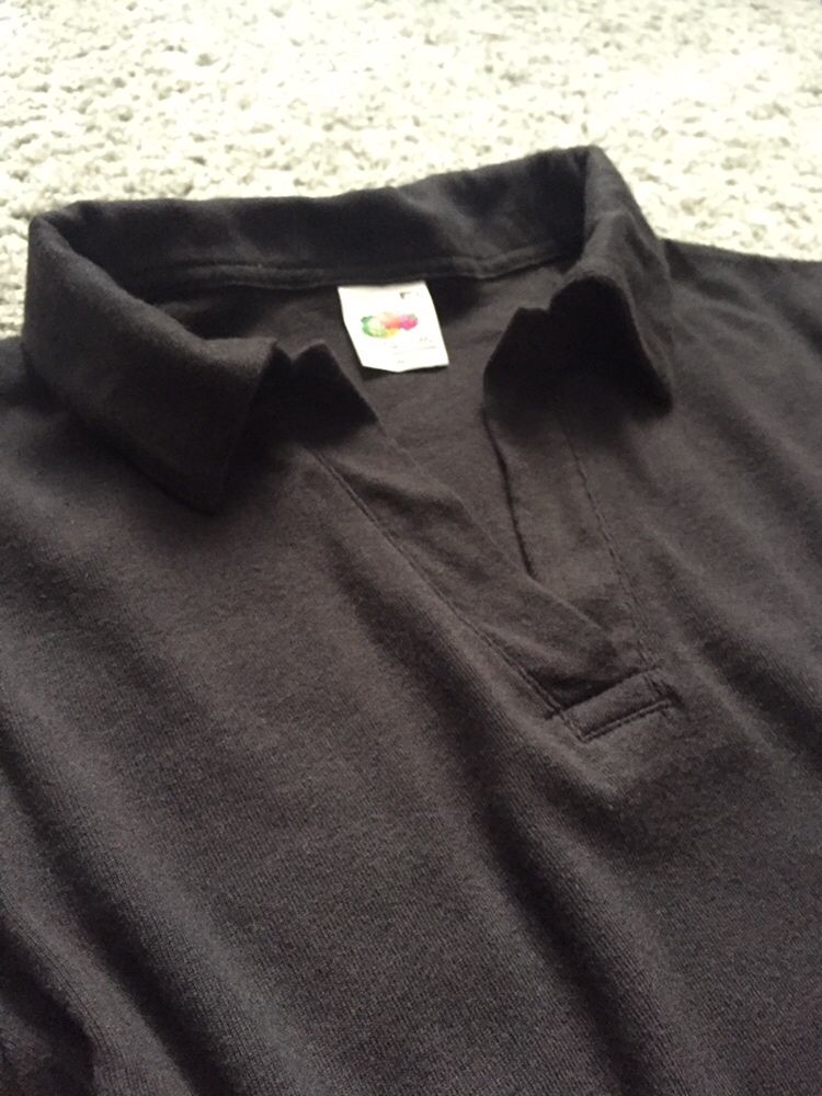 Nowa czarna klasyczna basic gladka koszulka polo XS S