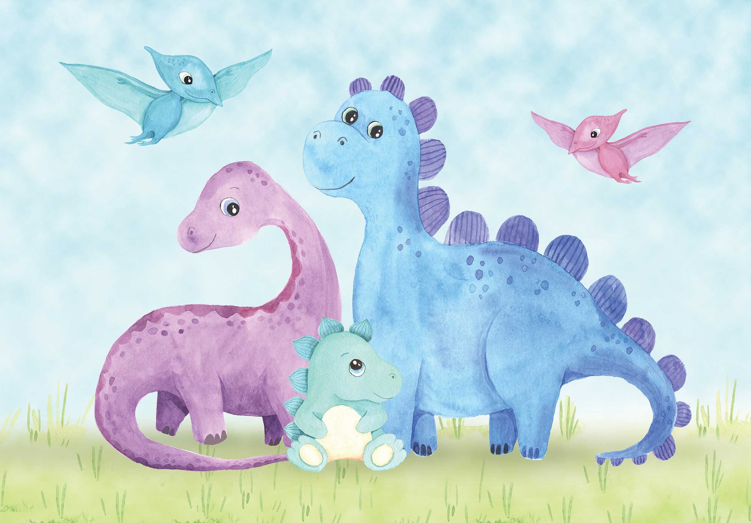 Fototapeta Dla Dzieci Zwierzątka Dinozaury 3D Na Twój Rozmiar + KLEJ