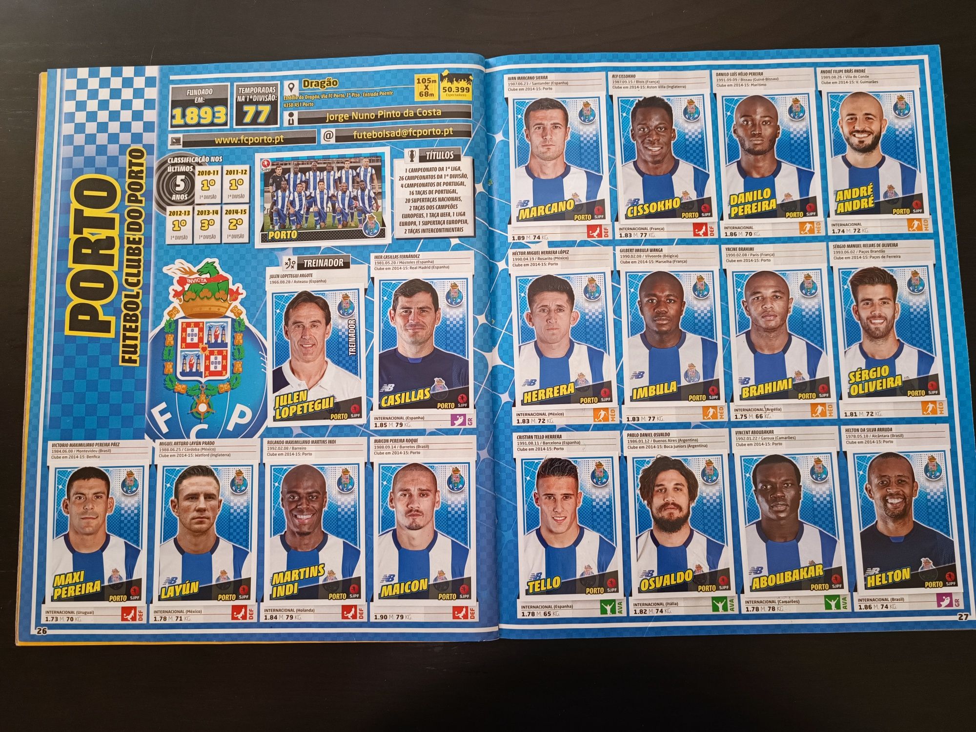 Caderneta futebol 2015/2016