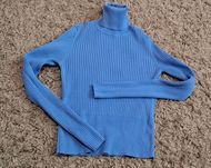 Sweter z golfem prążkowany baby blue Zara S