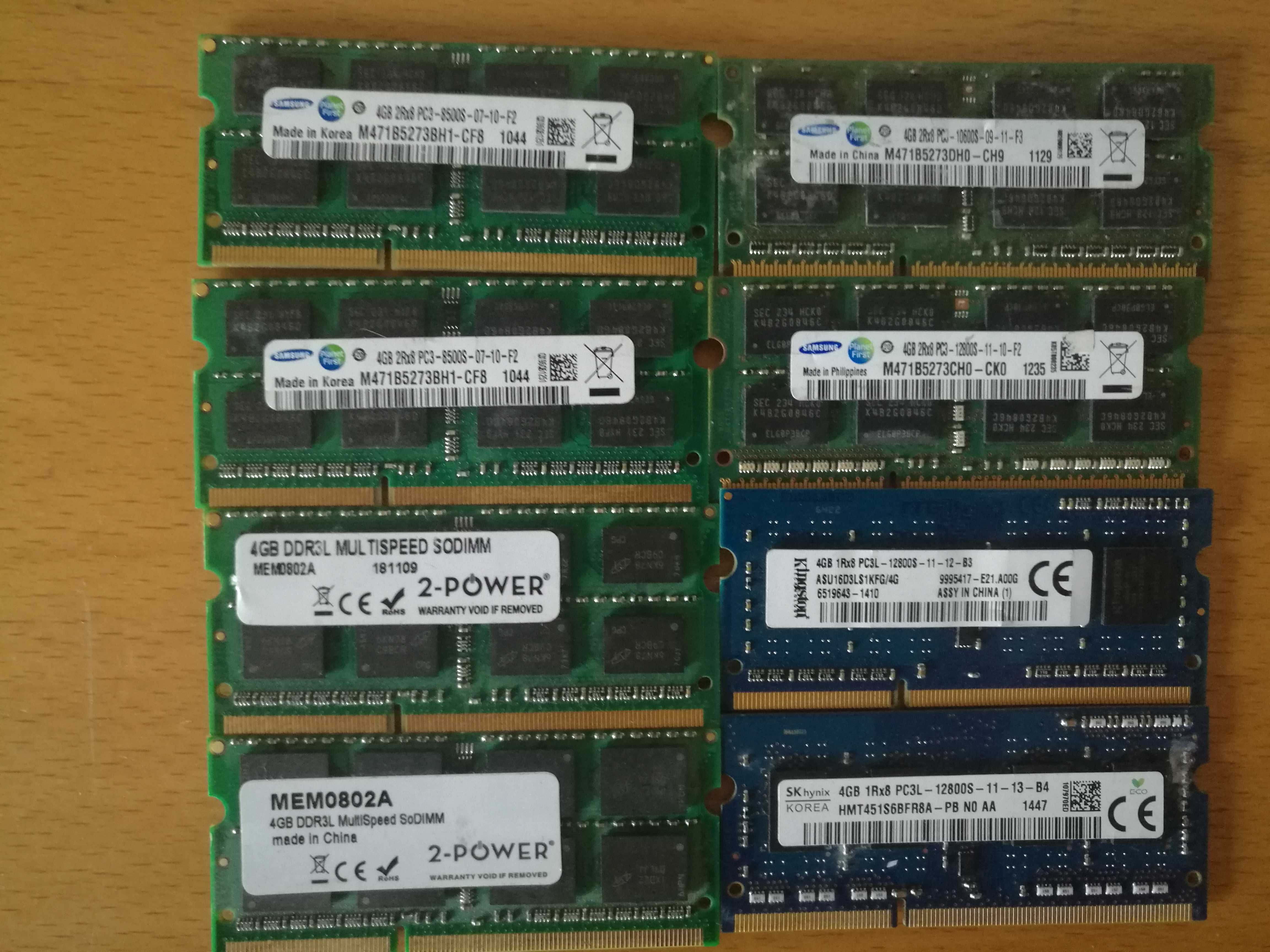 Memorias para Portatil DDR4 e DDR3 DDR2