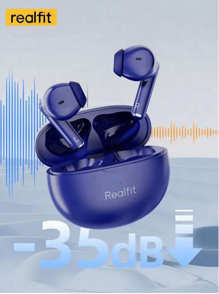 Бездротові навушники Bluetooth Realfit F2 Pro сині