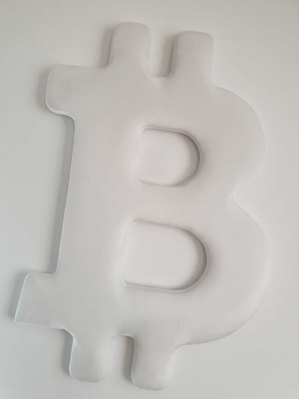 BTC Bitcoin led ozdoba na ścianę, welurowa 75x50cm 3D