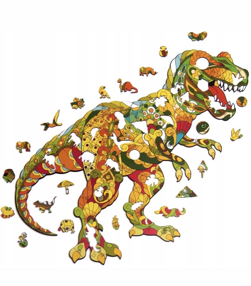 Puzzle, puzzle drewniane Tyranozaur Rex -puzzle A4 -72 elementy