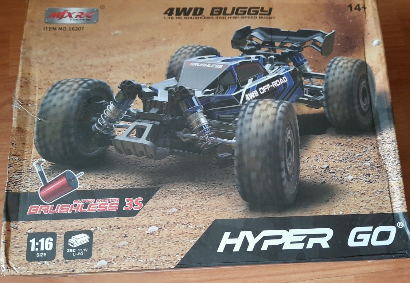 Машинка на радіокеруванні mjx hyper go 16207 1/16 РТР  axial trax