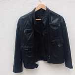 Casaco de cabedal preto da Massimo Dutti