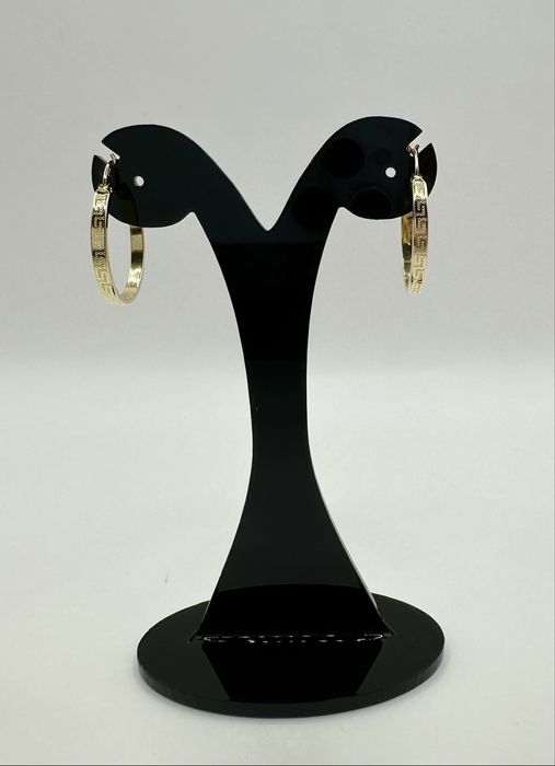 Złote Kolczyki Koła Kółka Wzór Grecki Pr.585 NOWE !