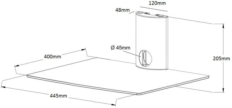 Prateleira para equipamento A/V