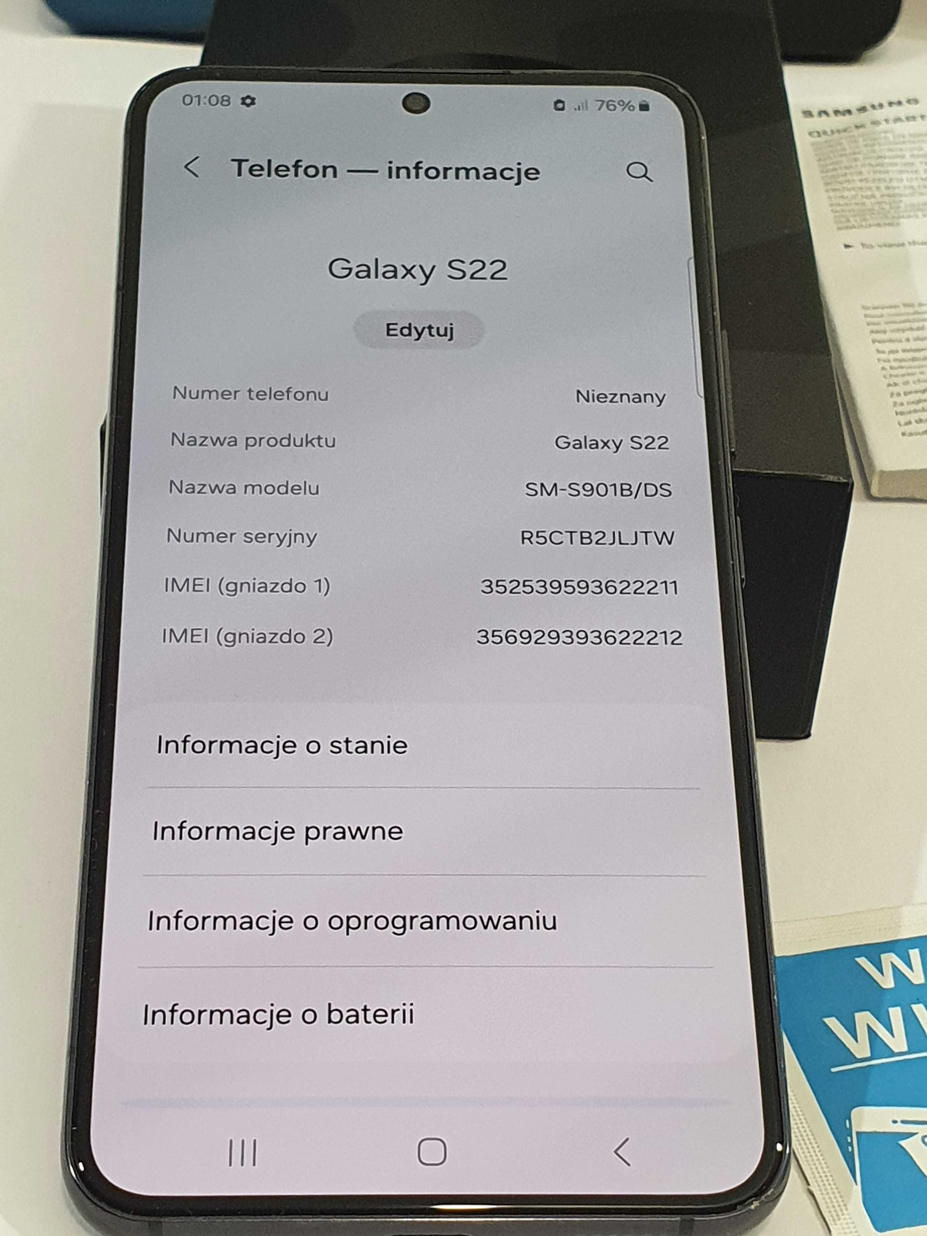 Jak Nowy telefon SAMSUNG S22 dual sim Duos na 2 karty x2 etui+ szkło