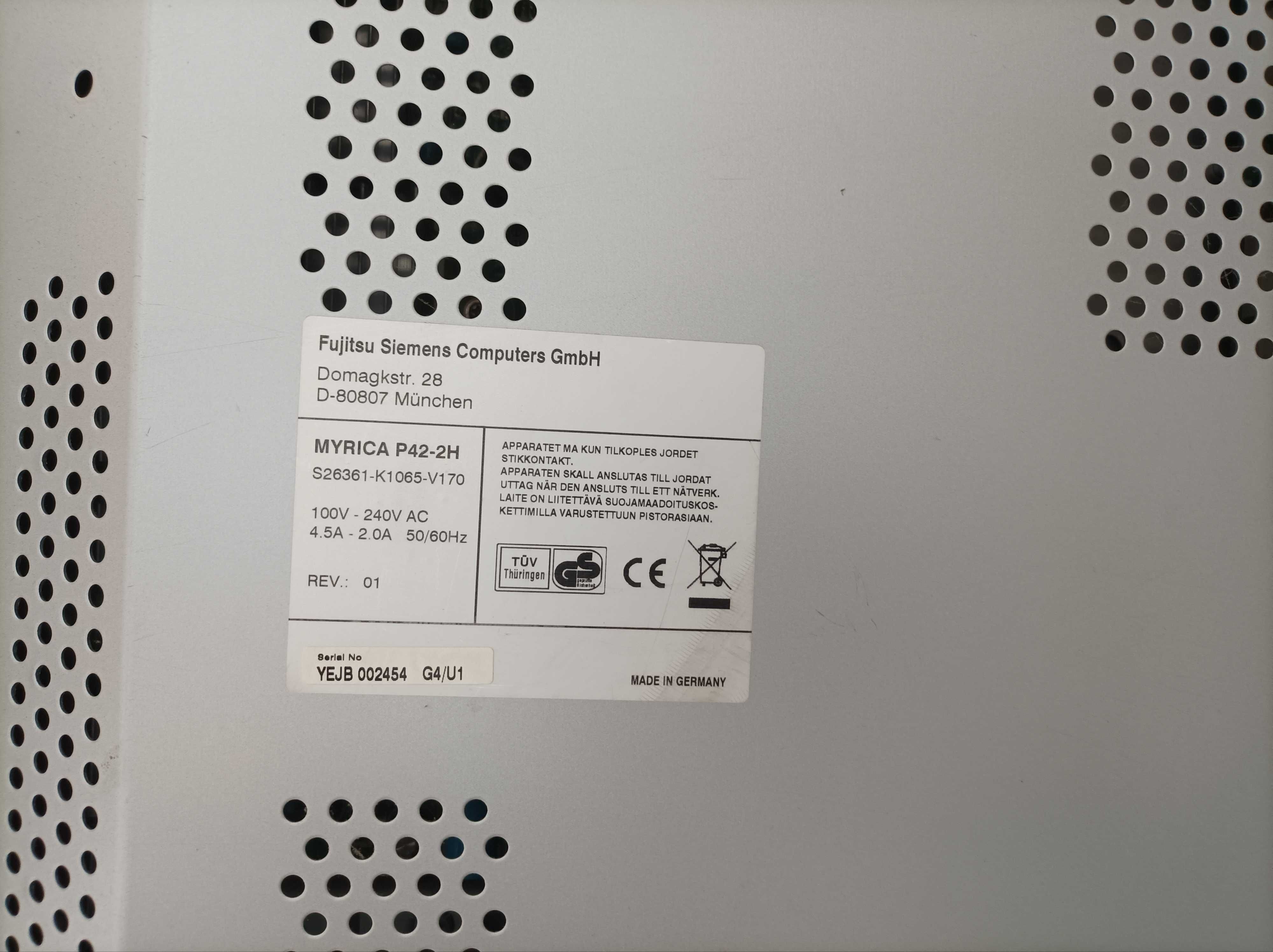 Fujitsu Siemens Myrica P42 2H srebrny uszkodzony