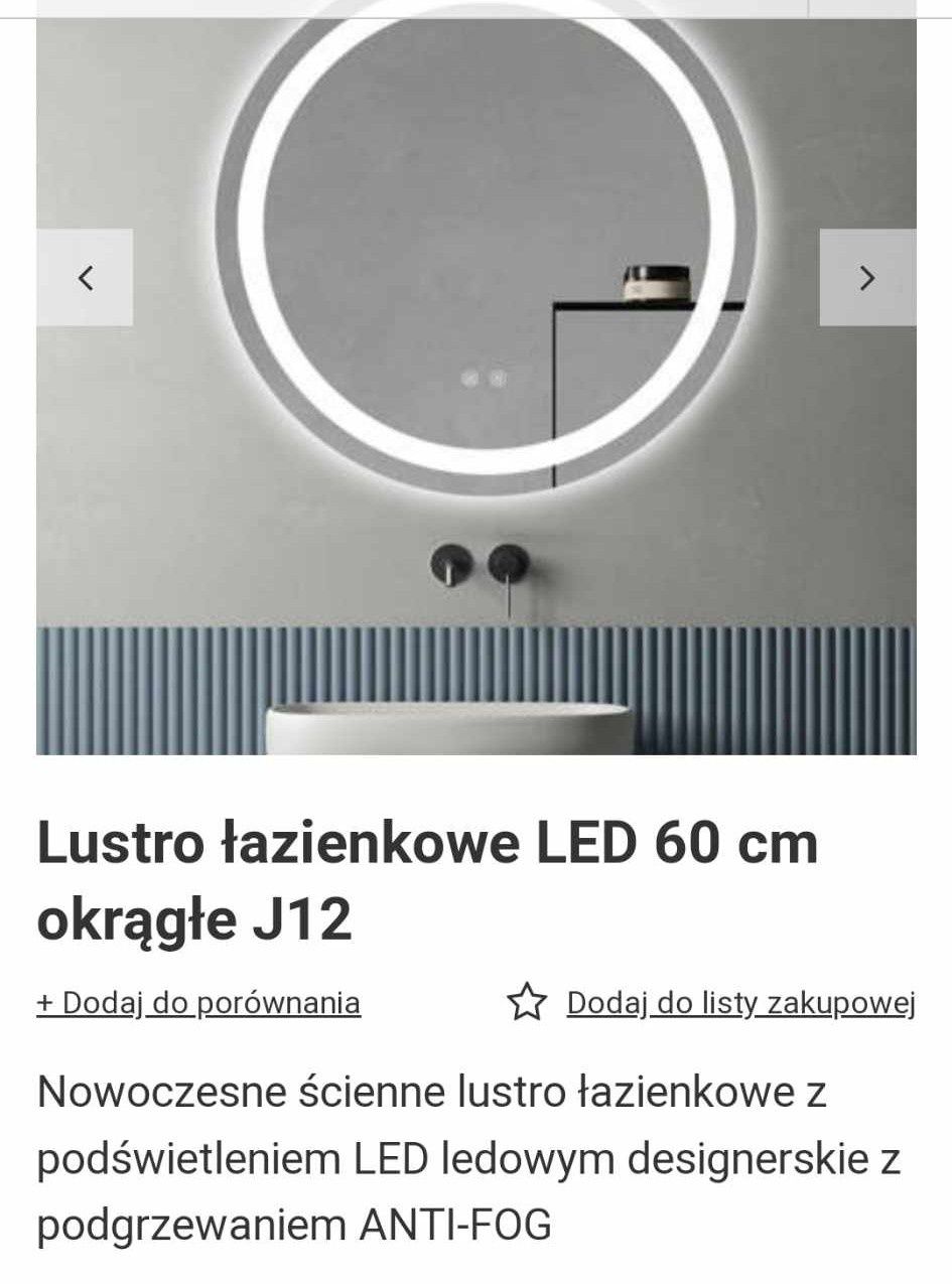 Lustro Okrągłe 60 LED