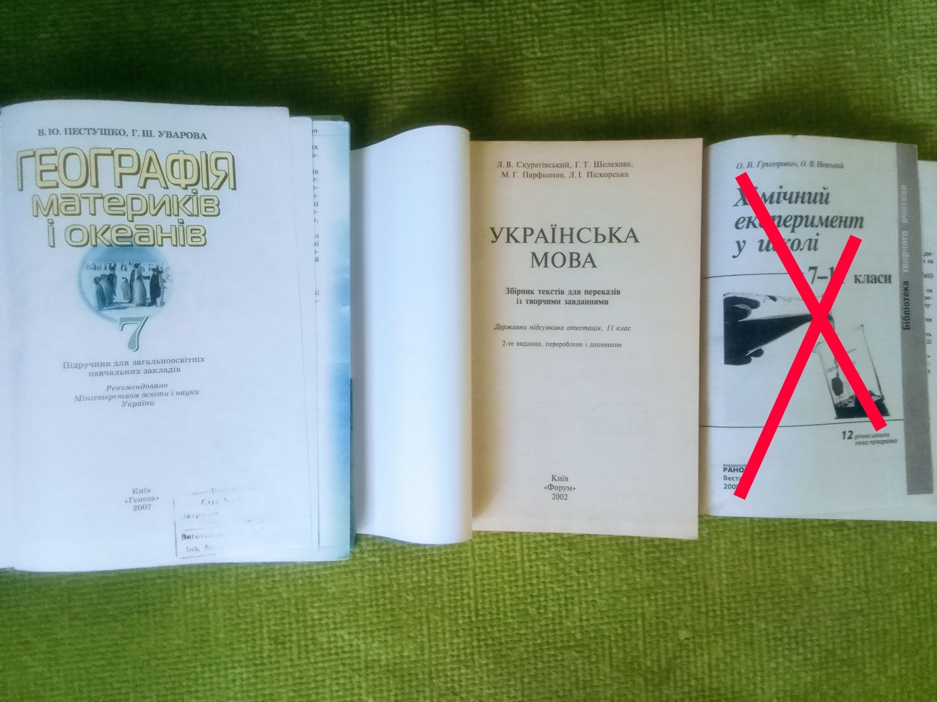 Підручники збірники 4, 6, 7клас Математика Географія Українська мова