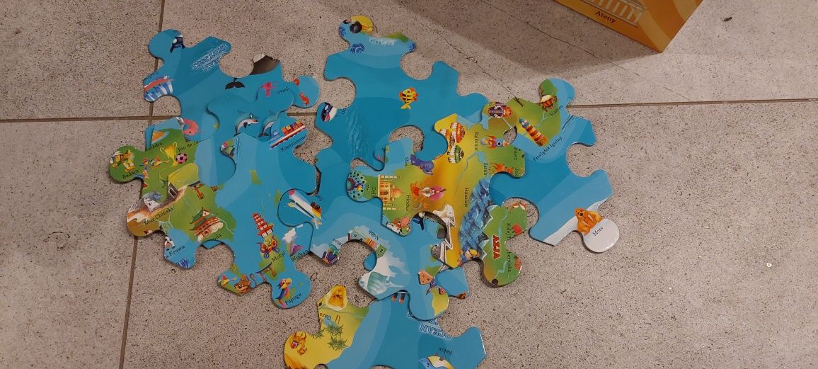 Puzzle Mapa świata 45 kawałków