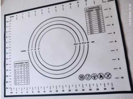 Силиконовый коврик для выпекания и раскатки теста 40 *30  м