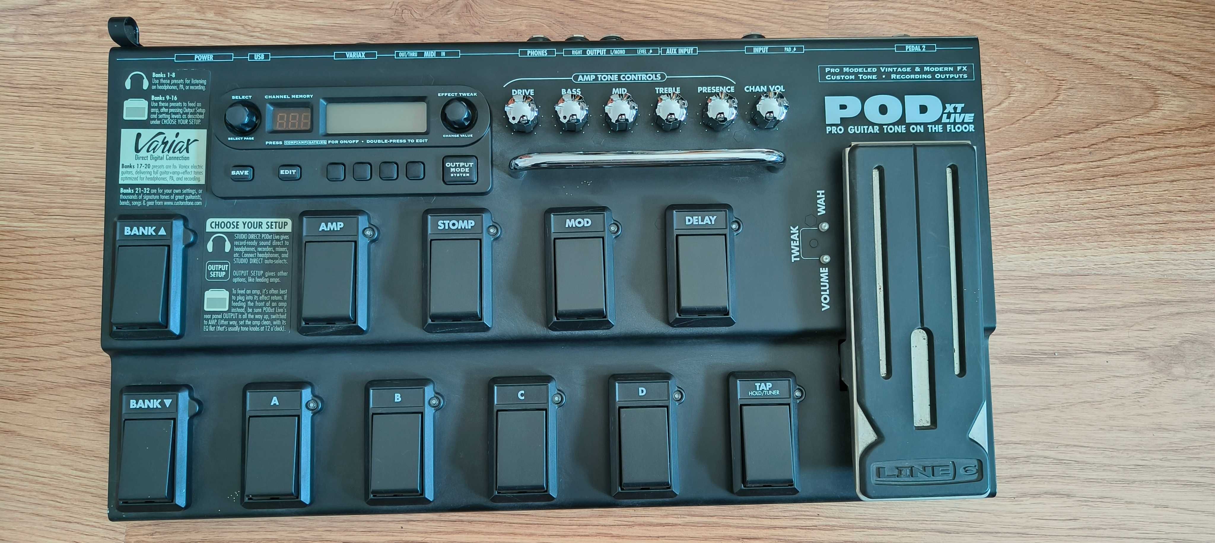 Line 6 POD xt Live + wszystkie dodatkowe model packi + pedał + torba