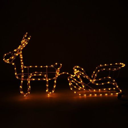 Renifer Led 122 cm świąteczny z saniami świetlna dekoracja
