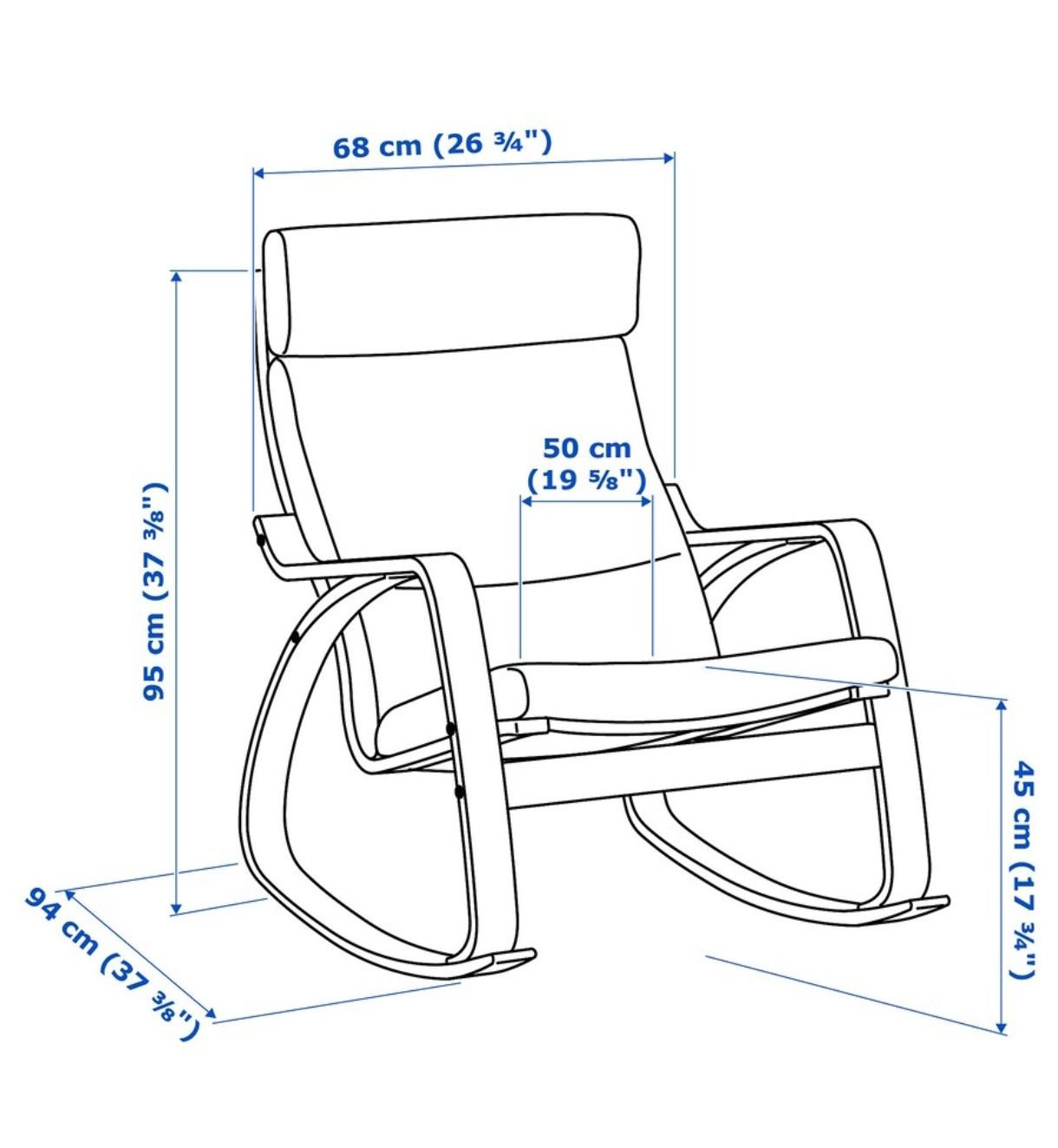 Cadeira baloiço IKEA POÄNG cinza claro