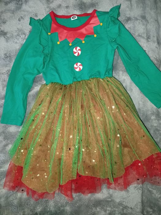 Плаття новорічне,помічниця Санти,помічниця Миколая ,ельф