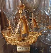 Сувенирный корабль"Santa Maria"ручная позолота