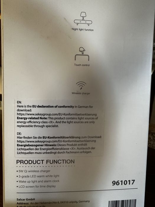 Candeeiro / Carregador Wireless