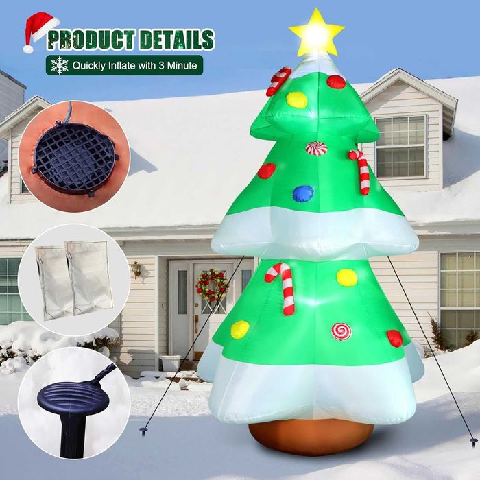 NOWY mikołaj LED ozdoba świąteczna choinka sztuczna do ogrodu sople