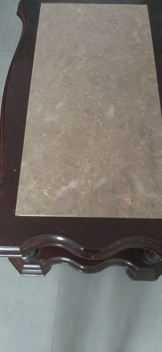 Mesa de sala madeira e pedra