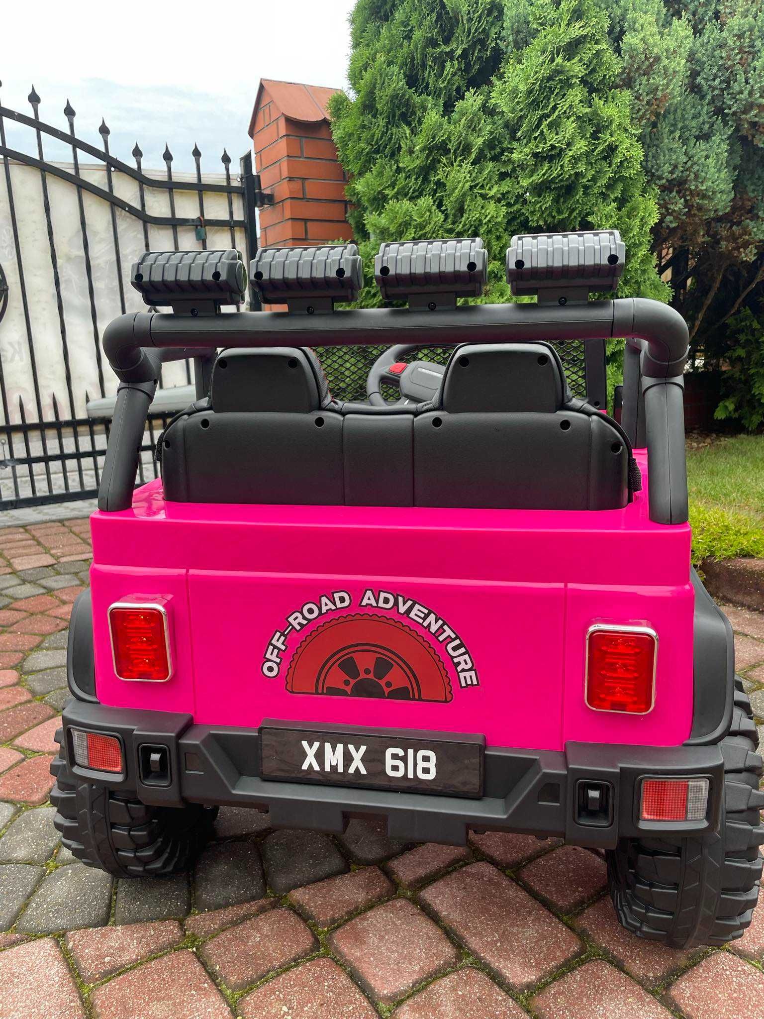 Auto na akumulator DUŻY JEEP Różowy DLA DZIECI 4×4 Samochód EVA MP4