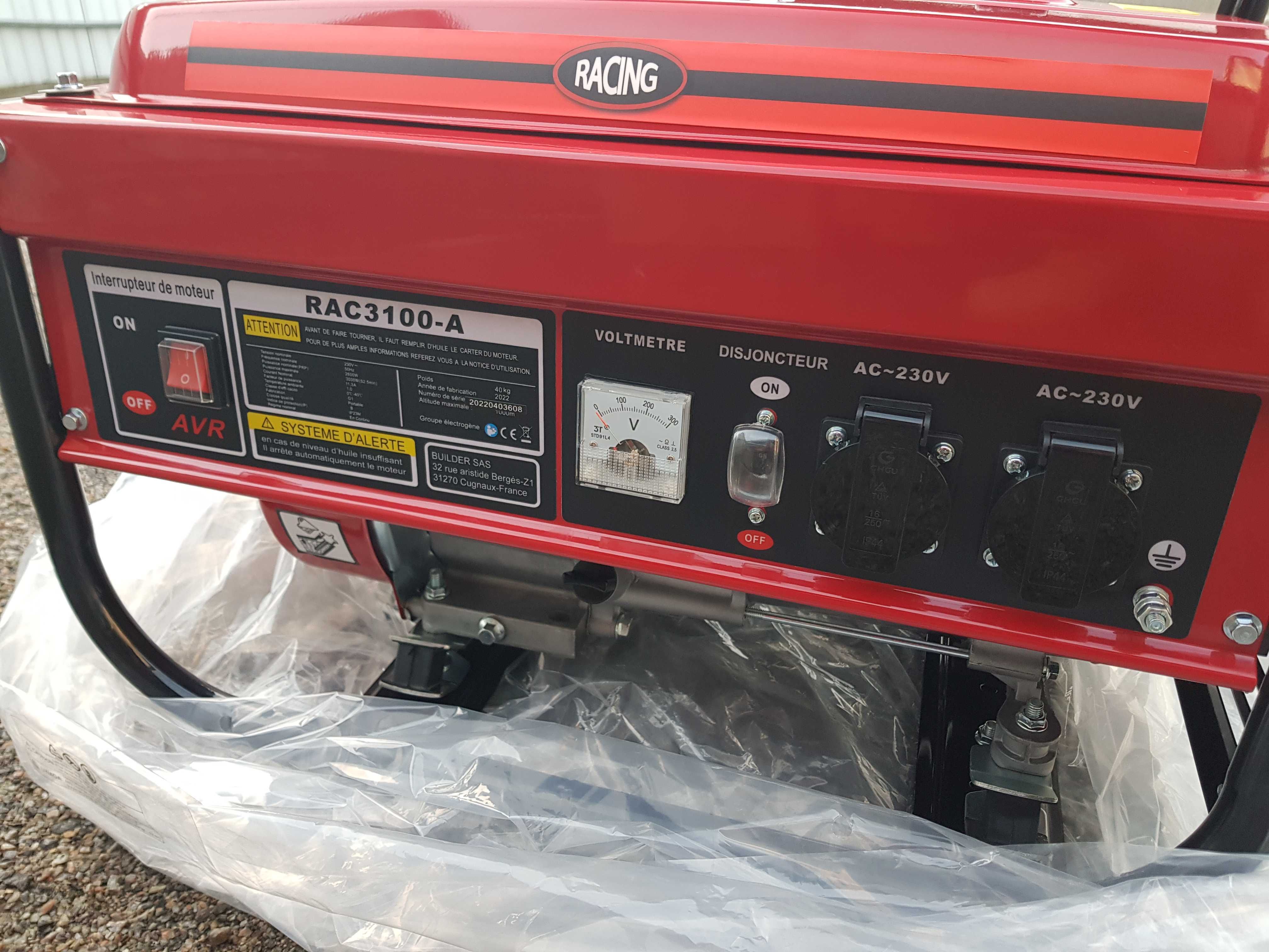 Бензиновий генератор 3кВт Racing RAC 3100-A з системою AVR (Європа)