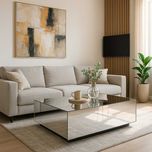 Stolik kawowy lustrzany Mirror Clear prostokątny 20x80x22cm HK Living