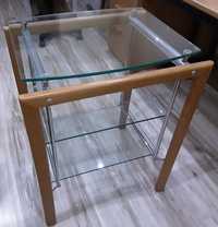 Drewniano - szklano - metalowy stoliczek