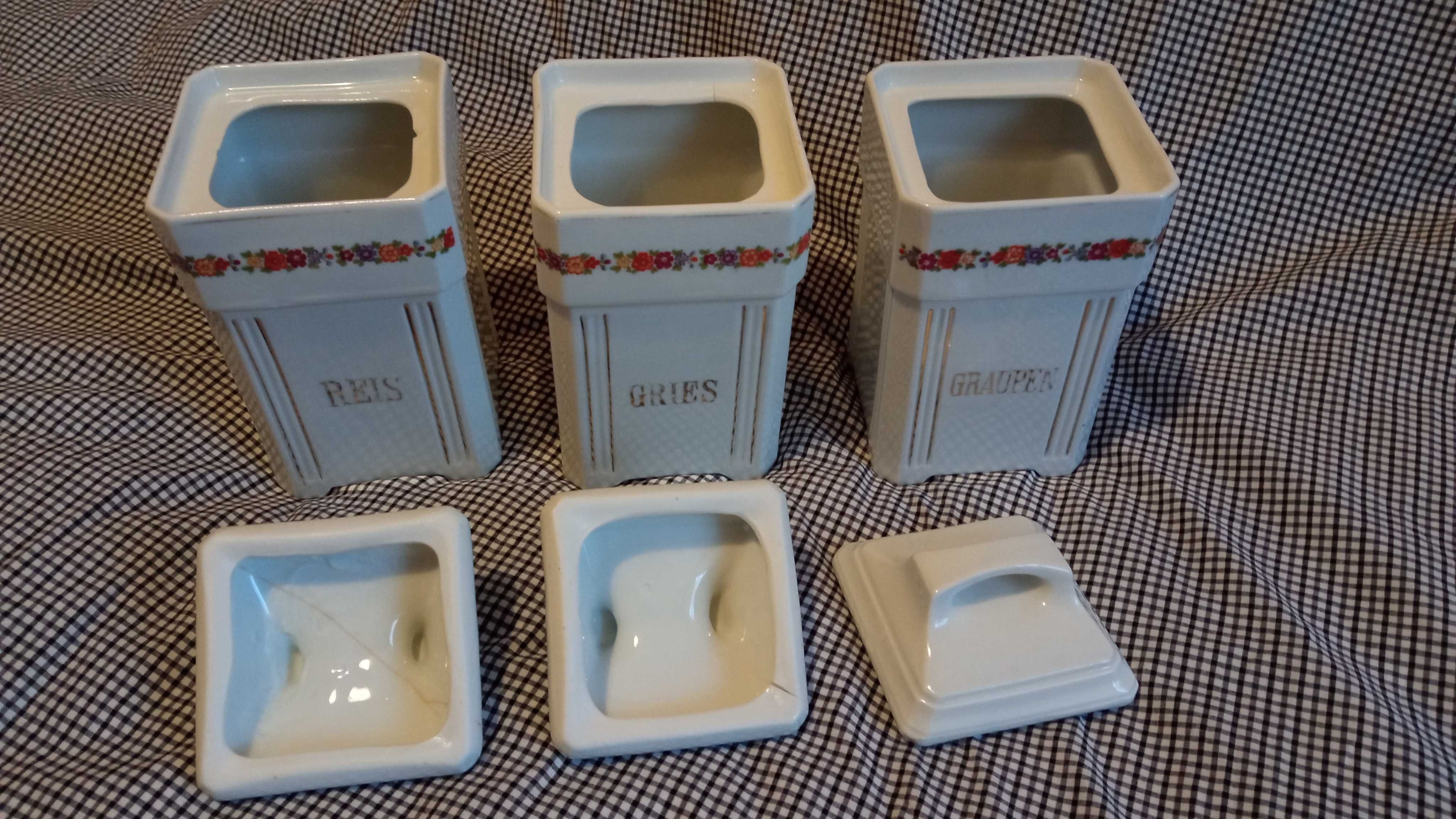 Porcelanowe pojemniki z pokrywką - kuchenne