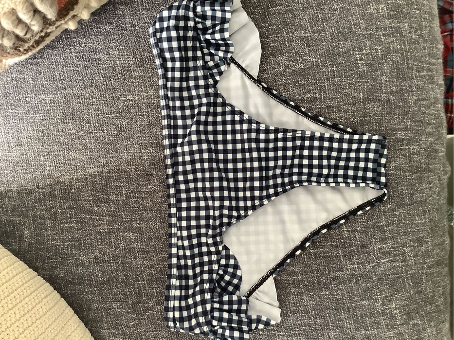 Bikini aos quadrados preto e branco M novo