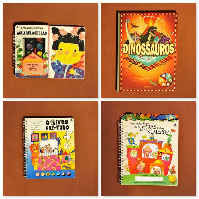 LIVRO Atividades [16€ cada] Atelier Dinossauro Letras Números Infantil