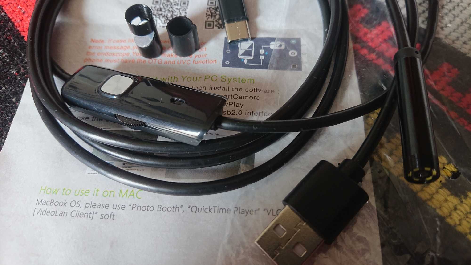 Ендоскоп жорсткий водонепроникний USB 1,5м, 7мм, 6 LED эндоскоп