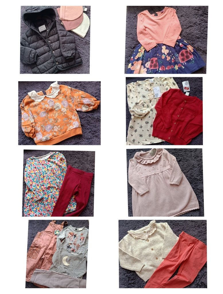Wiosna paka dla dziewczynki 86cm Zara h&m next nowe sukienka kurtka