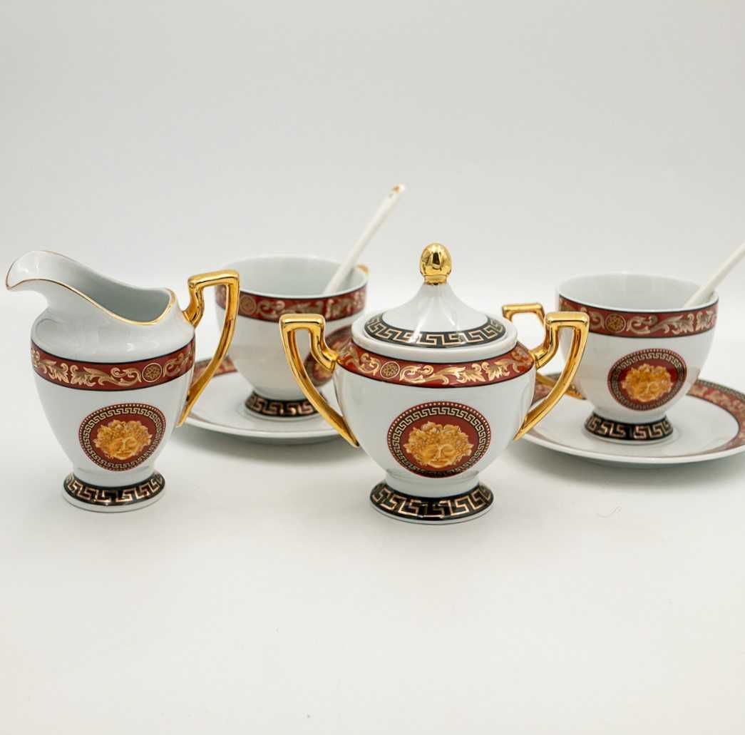 Porcelana Limoges serwis do kawy Medusa 6 osób Francja