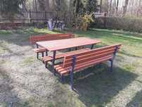 Meble ogrodowe metalowo-drewniane