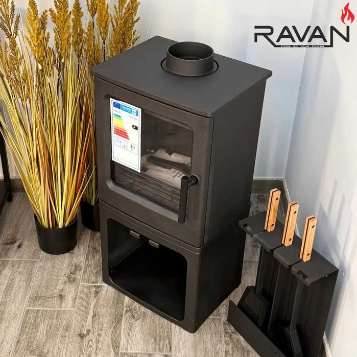 Чавунна піч Ravan Magic 10 кВт для дому і дачі | Піч-камін на дровах