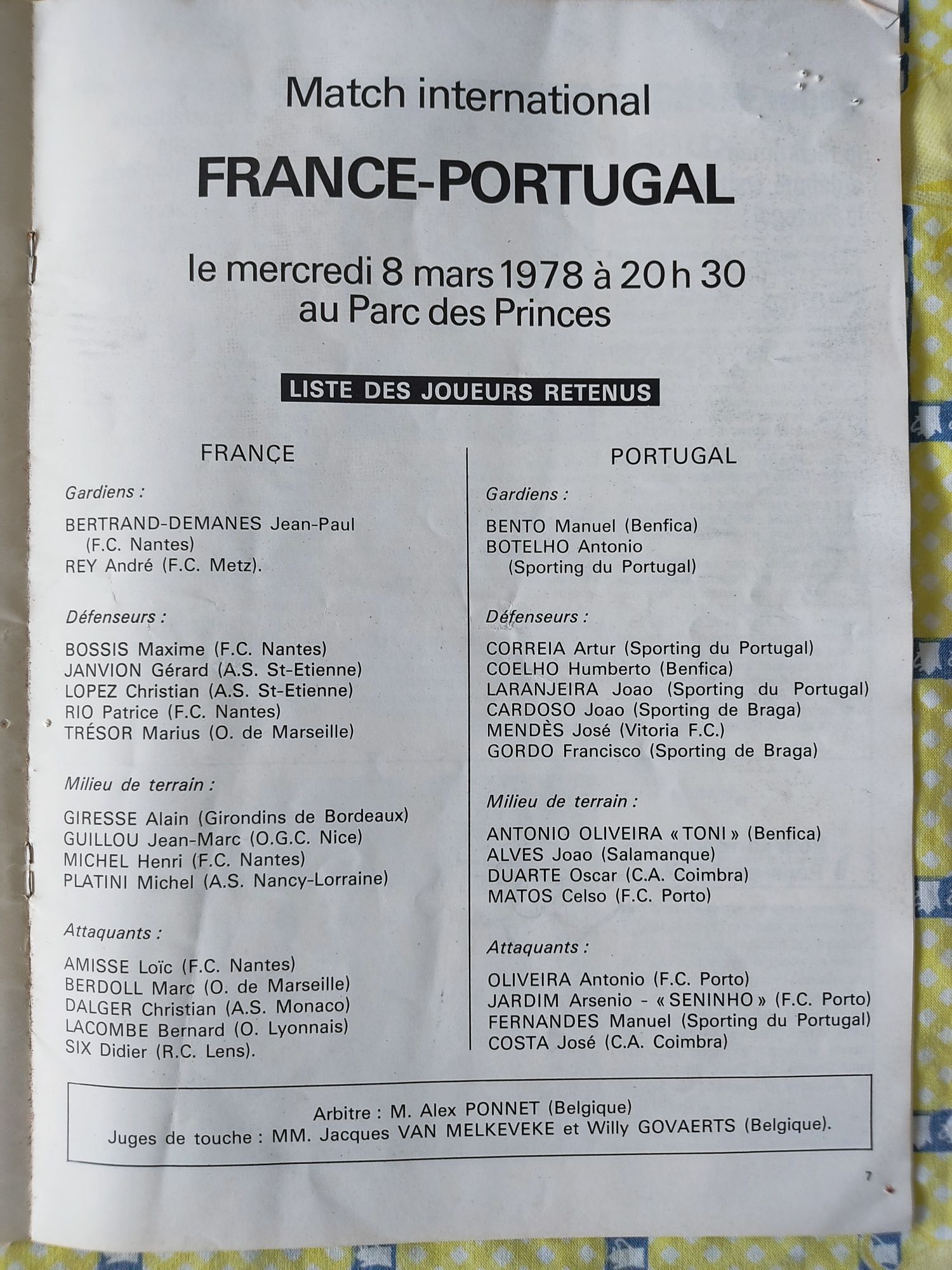 Programa França Portugal 1978